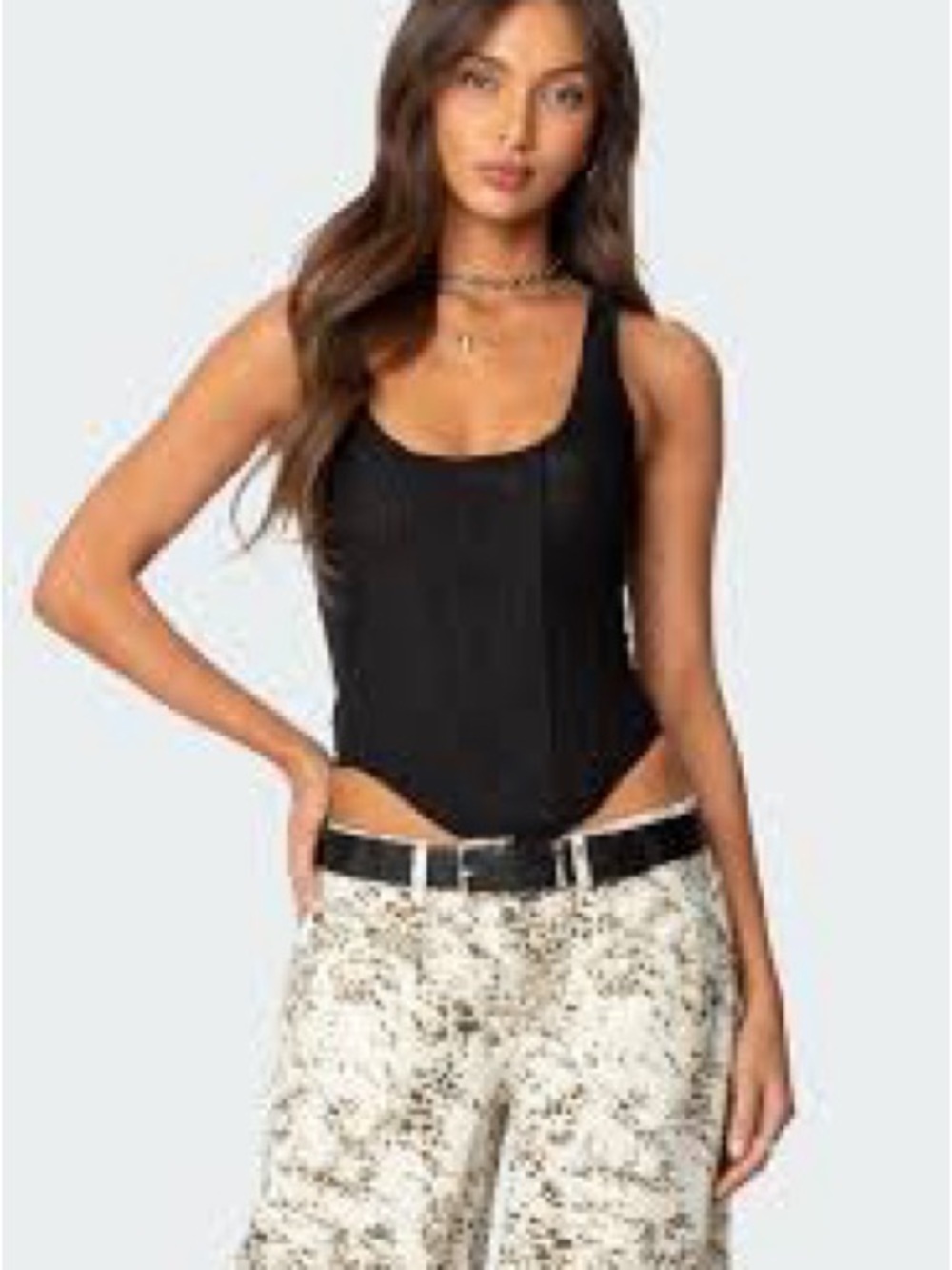 Edikted Black Scoop Neck Tank